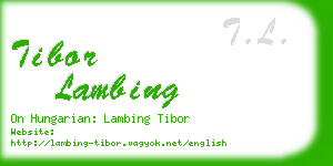 tibor lambing business card